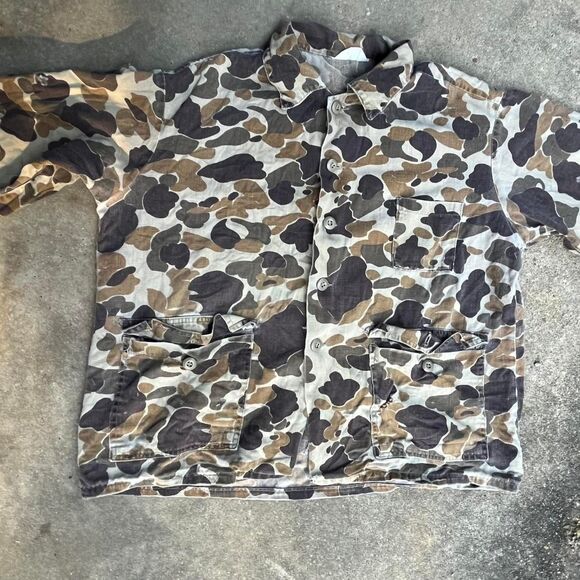 Men's boxy vintage duck camo Jacket shirt 80s 90s gorpcore - Picture 2 of 7